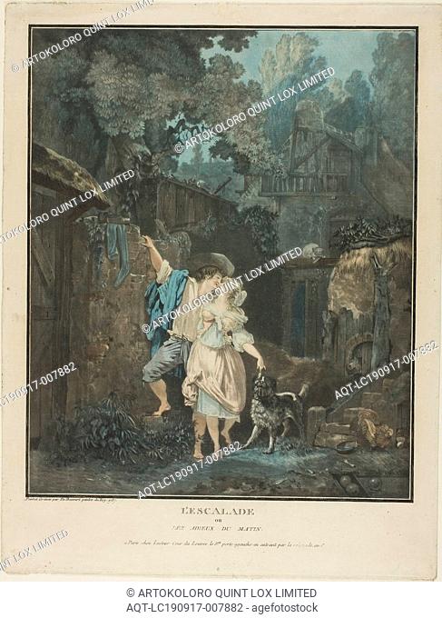 The Climb, 1787, Philibert Louis Debucourt, French, 1755-1832, France, Aquatint on paper, 310 × 254 mm (image), 375 × 285 mm (sheet)