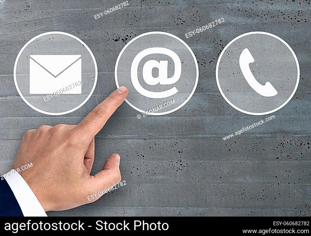 Kontakt icons email brief telefon Konzept