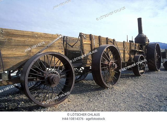 Steam engine, train, transportation, Borax, Harmony Boprax Mine, Furnace Creek, Death Valley, national park, Californi
