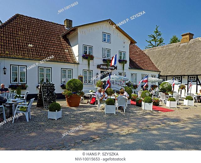 Schlie Krog restaurant in Sieseby at the Schlei, Rendsburg-Eckernförde District, Schleswig-Holstein, Germany