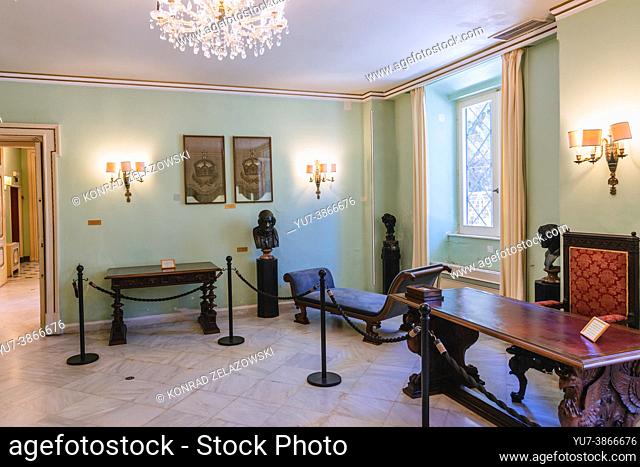 Furnitures in Achilleion palace built in Gastouri on Corfu Island for the Empress Elisabeth of Austria, also known as Sisi, Greece
