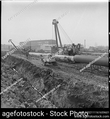 ****MARCH 30, 1973 FILE PHOTO***Construction of the underground gas storage located in the south-eastern Moravia in cadastral areas of Tvrdonice, Czechoslovakia