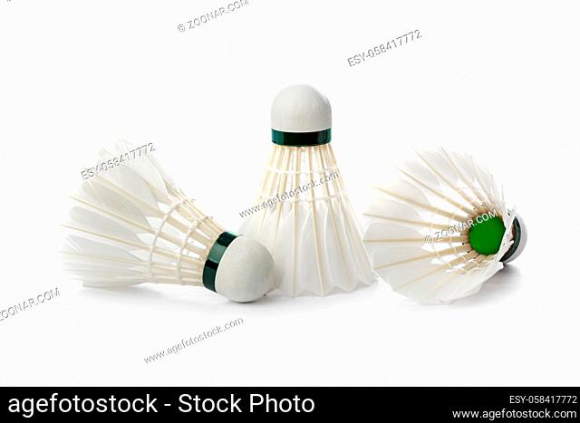 Badminton shuttlecock isolated on white background