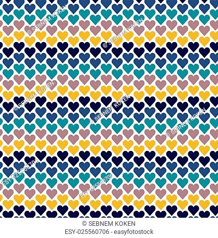 Seamless colorful abstract pattern created from repetitive hearts