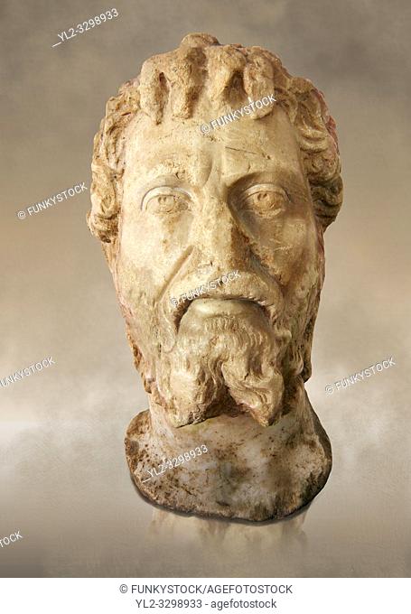 Roman sculpture of the Emperor Septime Severe, excavated from Choud El Battan sculpted circa 193-211AD. The Bardo National Museum, Tunis, Inv No: C
