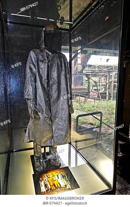 Dummy with clothes of a blast furnace steel workers, exhibit at the disused ironworks Henrichshuette, industrial museum, Hattingen, NRW, Germany