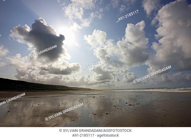 France, Normandy, Cotentin, La Hague district, sand yachting on Vauville beach