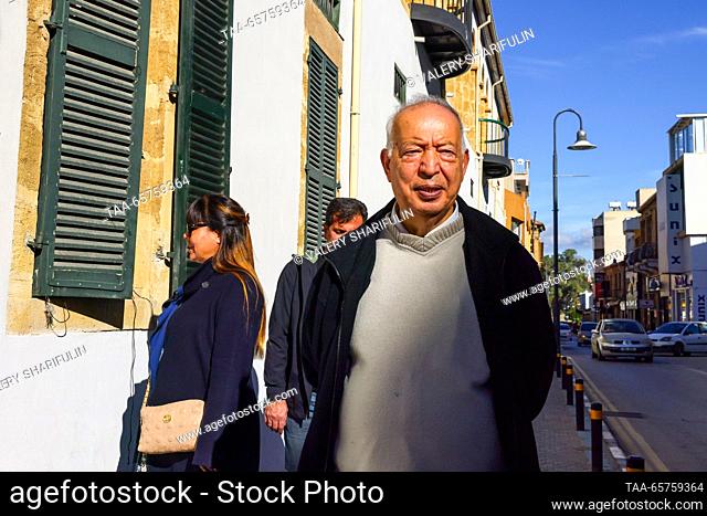 CYPRUS, NICOSIA - DECEMBER 14, 2023: A man strolls along one of the city's streets. The Turkish Republic of Northern Cyprus is a de facto state declared...