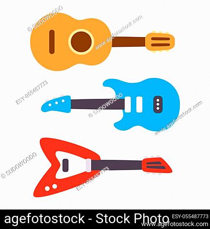 Electric guitar cartoon clip art Stock Photos and Images | agefotostock