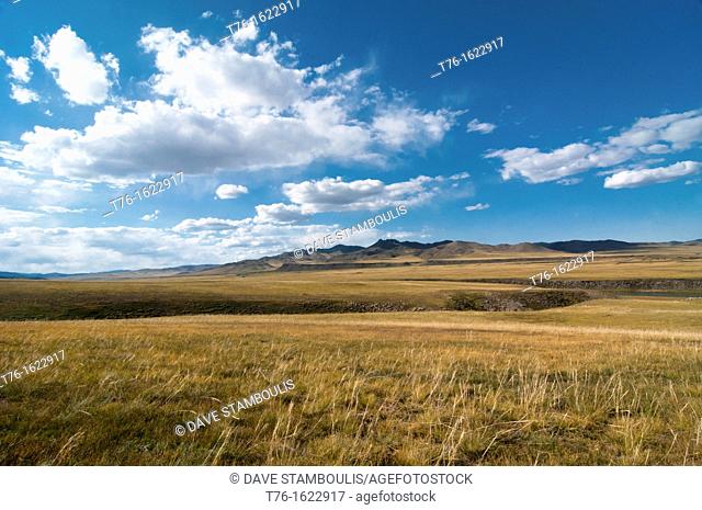 beautiful landscape in the Orkhon River Valley of Central Mongolia