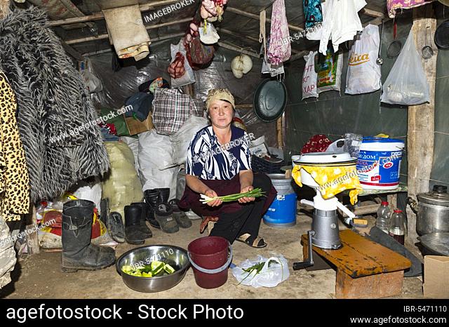 Food preparation, Ile-Alatau National Park, Assy Plateau, Almaty, Kazakhstan, Central Asia, Asia