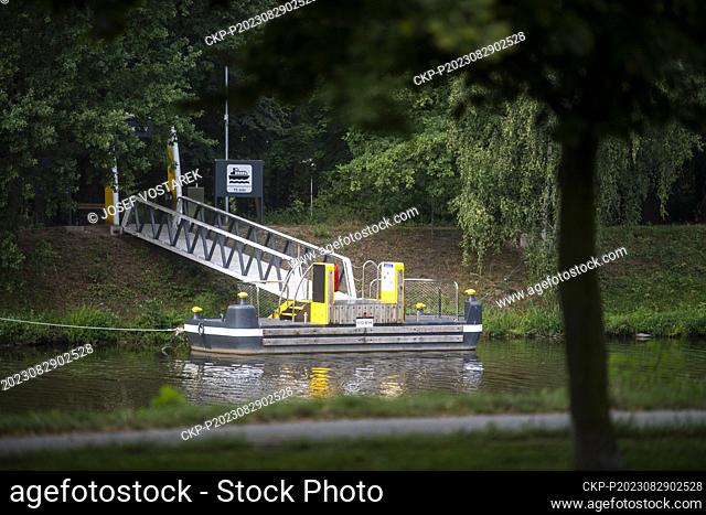 Public dock for small recreational vessels on the Elbe River in Kolin, Czech Republic, August 21, 2023. (CTK Photo/Josef Vostarek)