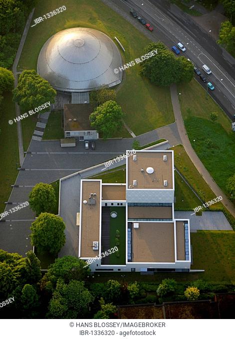 Aerial photo, synagogue, planetarium, Hildegardisschule school, Bochum, Ruhrgebiet area, North Rhine-Westphalia, Germany, Europe