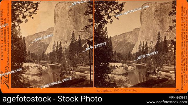El Capitan, 3600 ft. Yosemite. Additional title: Pacific Coast Views, no. 821. Watkins, Carleton E. (1829-1916) (Photographer) Taber, I. W