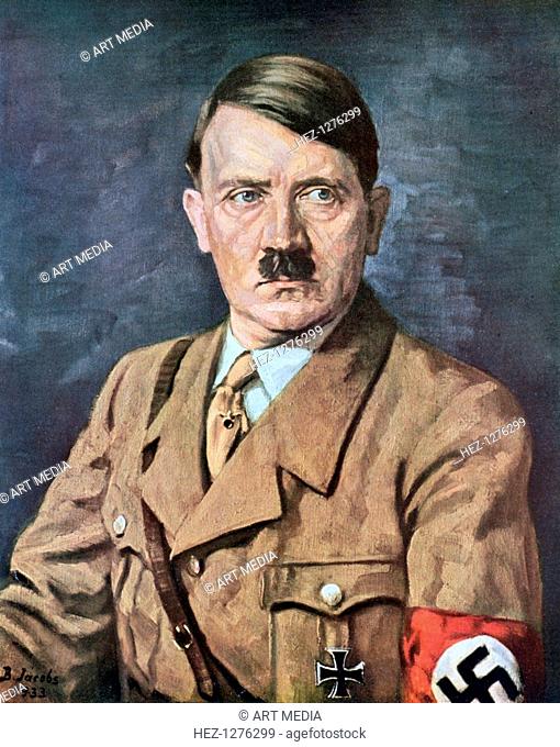 'Adolf Hitler', 1933. Adolf Hitler (1889-1945) became leader of the National Socialist German Workers (Nazi) party in 1921