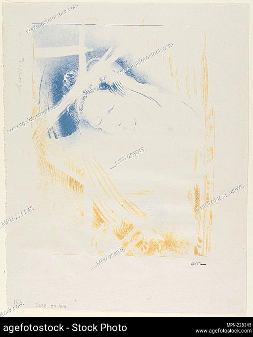 The Shulamite - 1897 - Odilon Redon French, 1840-1916 - Artist: Odilon Redon, Origin: France, Date: 1897, Medium: Lithograph printed in blue and yellow-orange...