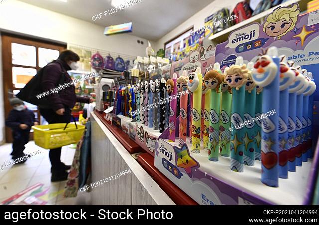 Shops with child clothing and shoes, stationer’s (pictured shop in Trest near Jihlava), cleaner’s, laundries, locksmith’s and shops selling spare parts for...