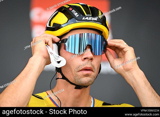 Slovenian Primoz Roglic of Jumbo-Visma pictured at the start of the first stage of the Criterium du Dauphine cycling race