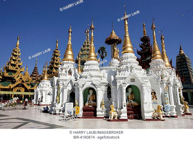 Shrines, Shwedagon Pagoda, Yangon, Myanmar