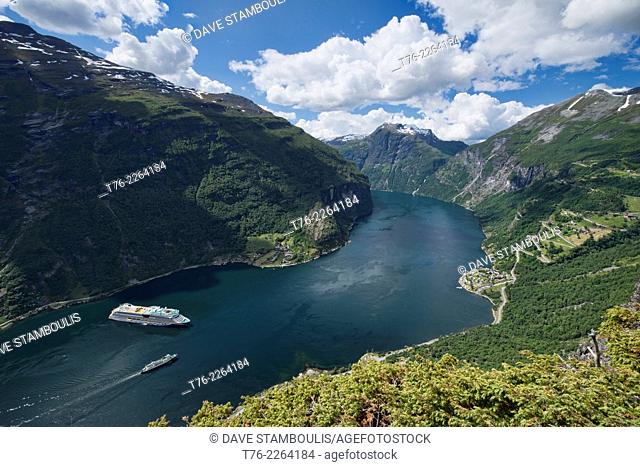 The beautiful UNESCO World Heritage site of Geirangerfjord, Norway