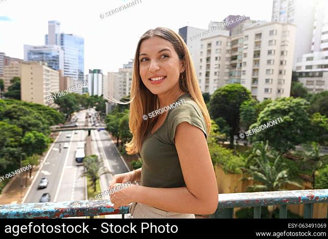 Young beautiful Brazilian woman in Sao Paulo, Brazil