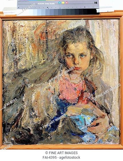 Portrait of Katen'ka. Feshin, Nikolai Ivanovich (1881-1955). Oil on canvas. Russian Painting, End of 19th - Early 20th cen. . 1912