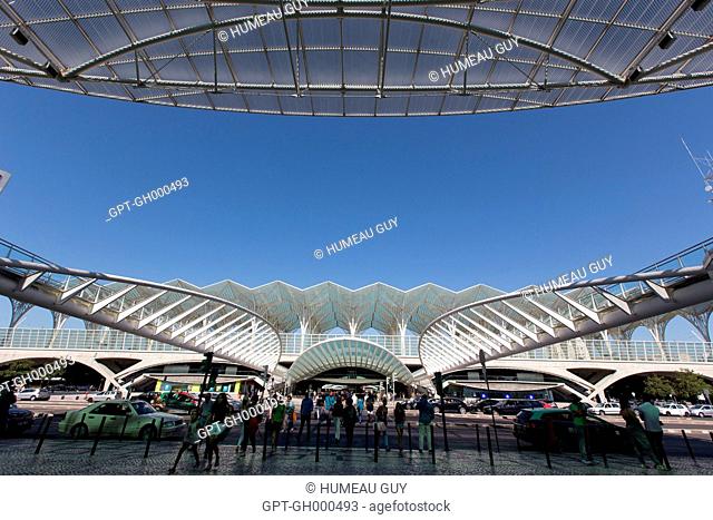 ENTRANCE TO THE GARE DO ORIENTE TRAIN STATION, PARK OF THE NATIONS, LISBON, PORTUGAL
