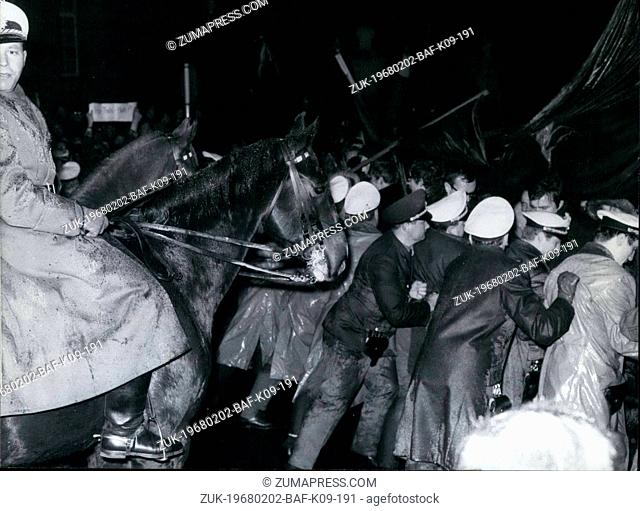 Feb. 02, 1968 - A Street Battle.. broke out in Frankfurt on Monday, February 5th. After a 'Teach in' of students with the SDS chief ideologist Rudi Ductschke in...