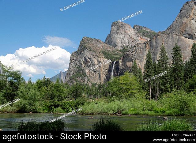 in USA inside yosemite national park the beauty of amazing nature tourist destination