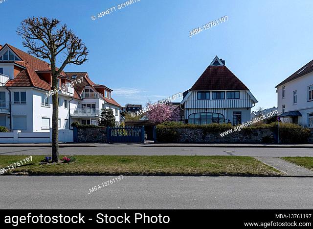 House on the beach near Laboe on the Baltic Sea, Schleswig-Holstein
