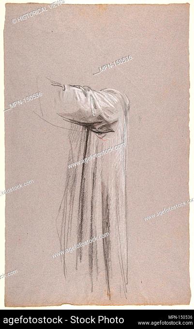 Drapery Study for a Monk (lower register; study for wall paintings in the Chapel of Saint Remi, Sainte-Clotilde, Paris, 1858)