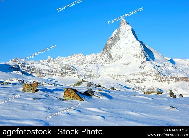 The Matterhorn (4478 m) near Zermatt, Valais, Switzerland