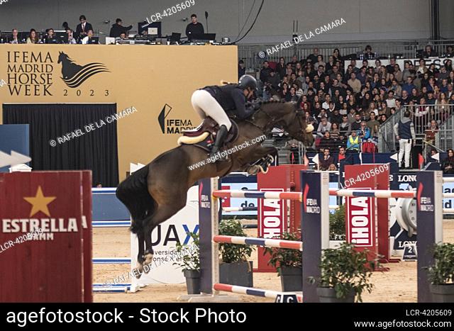 THE SWISS JUMPING RIDER BARBARA SCHNIEPER IN THE SELECTION TEST OF "" THE GRAND PRIZE CITY OF MADRID"" LONGINES FEI JUMPING WORLD CUP IMHW 2023 CSI 5*-W 160 cm...