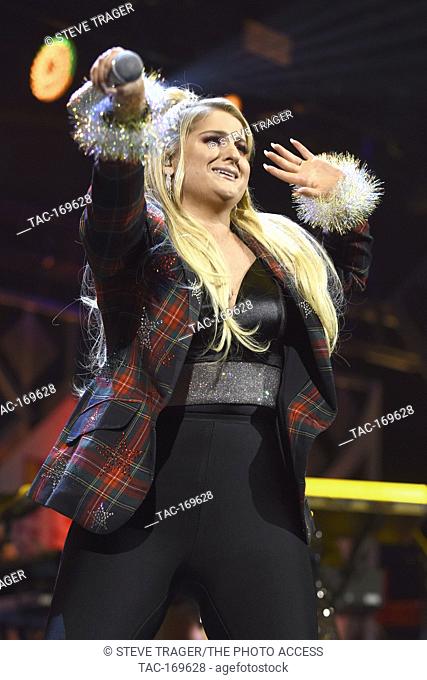 Meghan Trainor performs on stage at Hot 99.5's Jingle Ball 2018 Presented By Capital One at Capital One Arena on December 10, 2018 in Washington