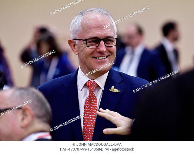 Australian prime minister Malcolm Turnbull at the first working session of the G20 summit in Hamburg, Germany, 7 July 2017