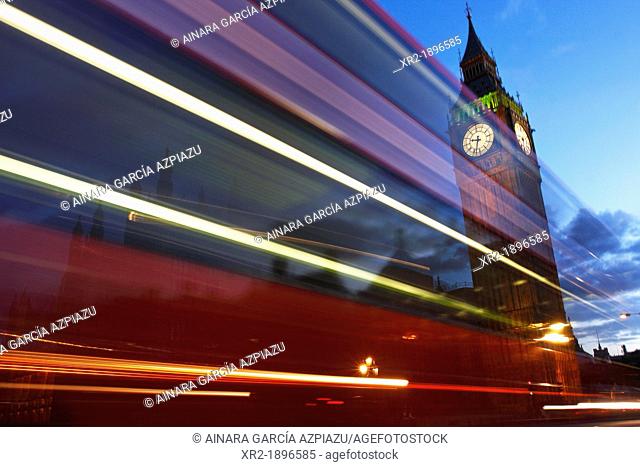 Blue hour in Westminster Bridge, London, United Kingdom