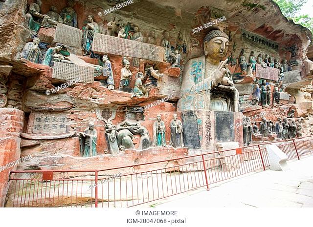Stone Carving, A Story from the Scripture on Nahopaya Buddha’s Requital of Kindness, The Dazu Rock Carvings, Chongqing, China