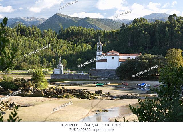 Ensenada de Niembro, Llanes, Asturias, Spain, Our Lady of the Dolores de Barro Church and cemetery