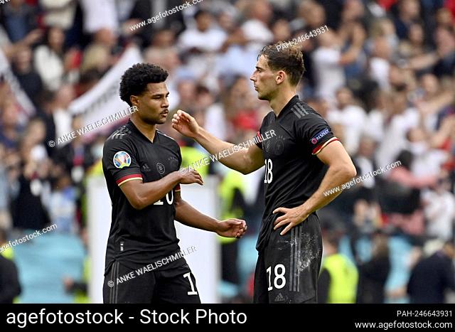 left to right Serge GNABRY (GER), Leon GORETZKA (GER), disappointed after the game. Round of 16, game M44, England (ENG) - Germany (GER), on June 29th