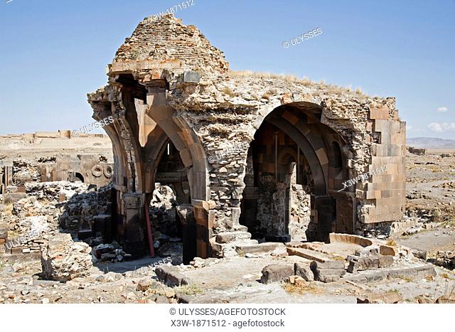 caravansary or church of apostles, ani ruins, kars area, north-eastern anatolia, turkey, asia