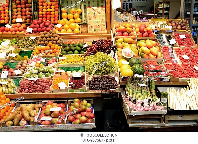 Grocery stall with fruit and vegetables