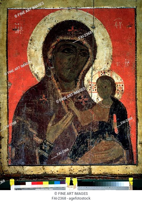 The Virgin Hodegetria. Russian icon . Tempera on panel. Russian icon painting. 13th- first third of 14th cen. . State Tretyakov Gallery, Moscow