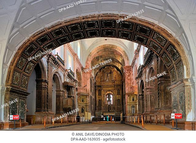 Interiors of Church Of St Francis Of Assisi, Goa, India, Asia