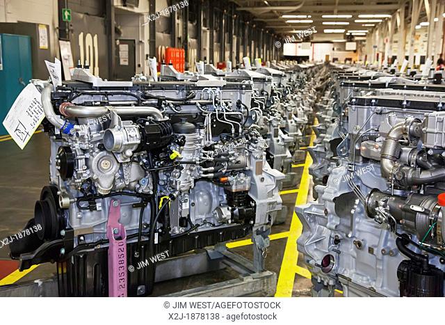 Redford, Michigan - Assembled diesel truck engines at Daimler's Detroit Diesel plant