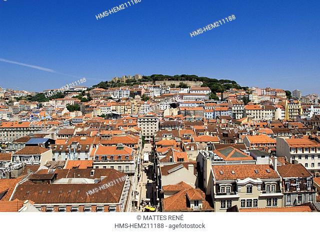 Portugal, Lisbon, Alfama with the Castelo São Jorge