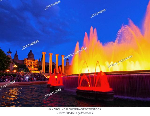 Font Magica de Montjuic - famous fountains in Barcelona, Catalonia, Spain