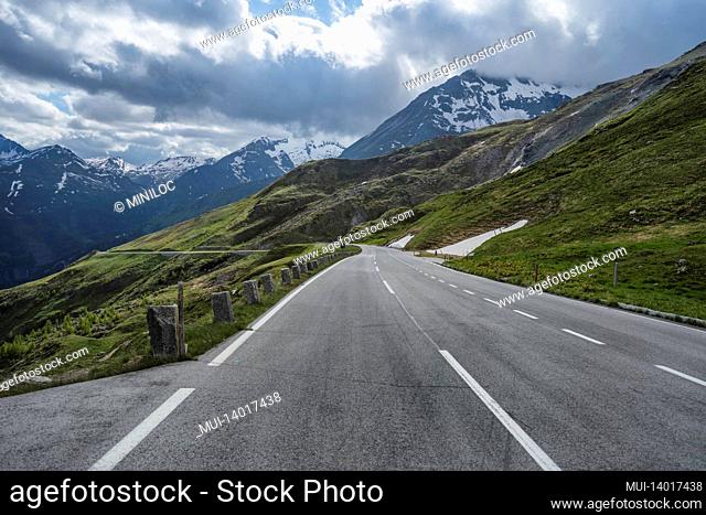 road over mountain pass - grossglockner, austria