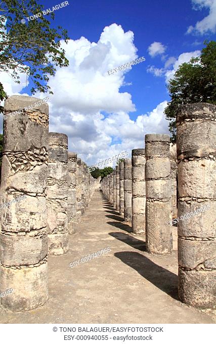 Mayan Chichen Itza Mexico thousand columns temple in Yucatan