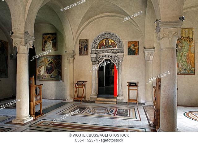 Serbia, Zica Monastery, early 12th century, first Serbian autonomous Archbishopric from 1218, Orthodox, christian, religious, colour, interior, indoor