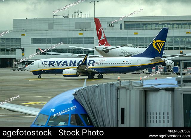 Illustration picture shows a Ryanair airplane at Brussels Airport, in Zaventem, Friday 04 November 2022. BELGA PHOTO JAMES ARTHUR GEKIERE